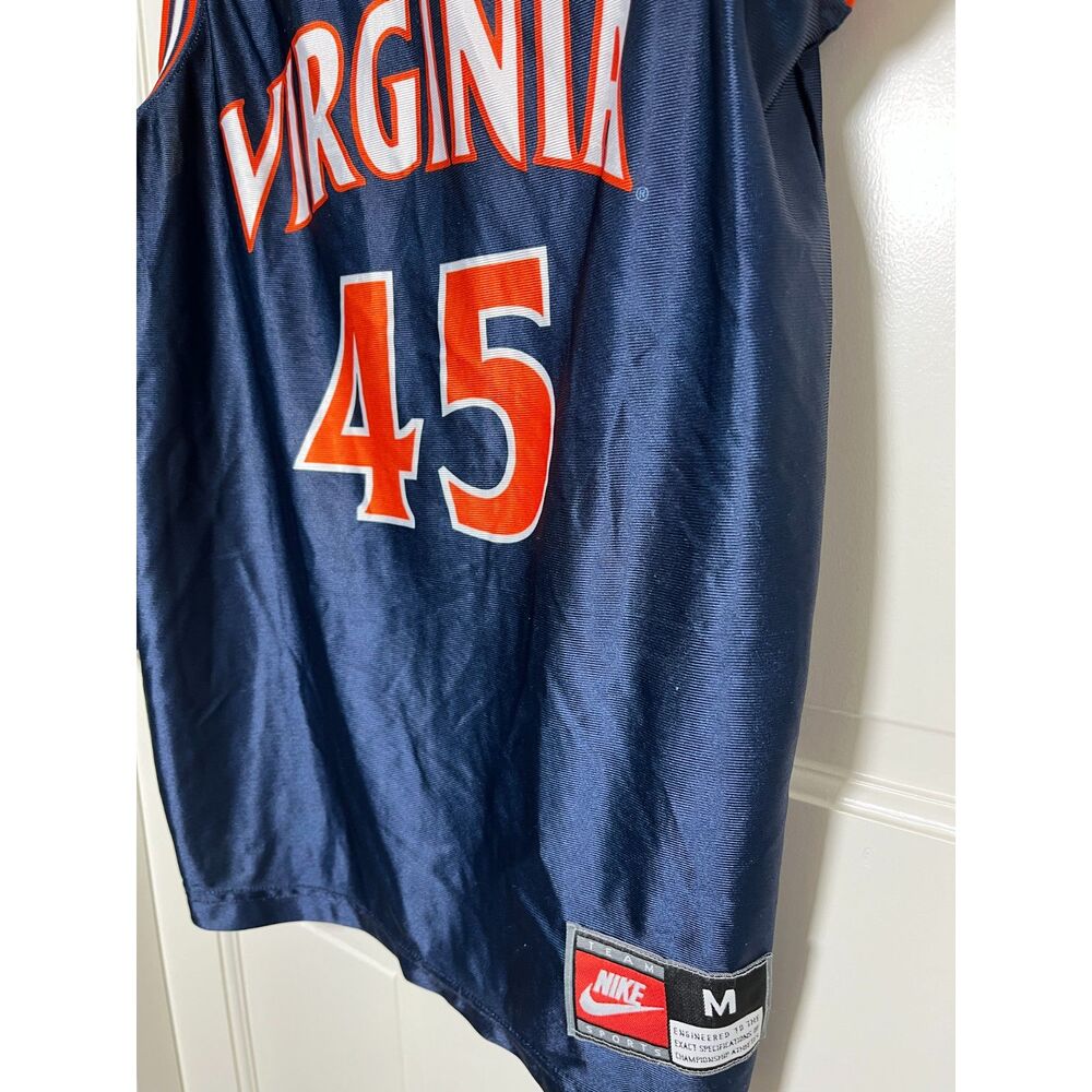 Vintage Nike Virginia Cavaliers #45 Basketball Jersey Youth M Made USA UVA